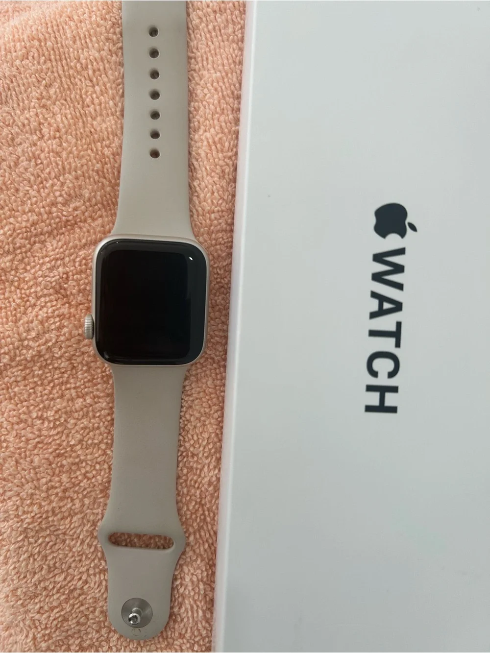 Apple Watch with Starlight/Sand Sport Band